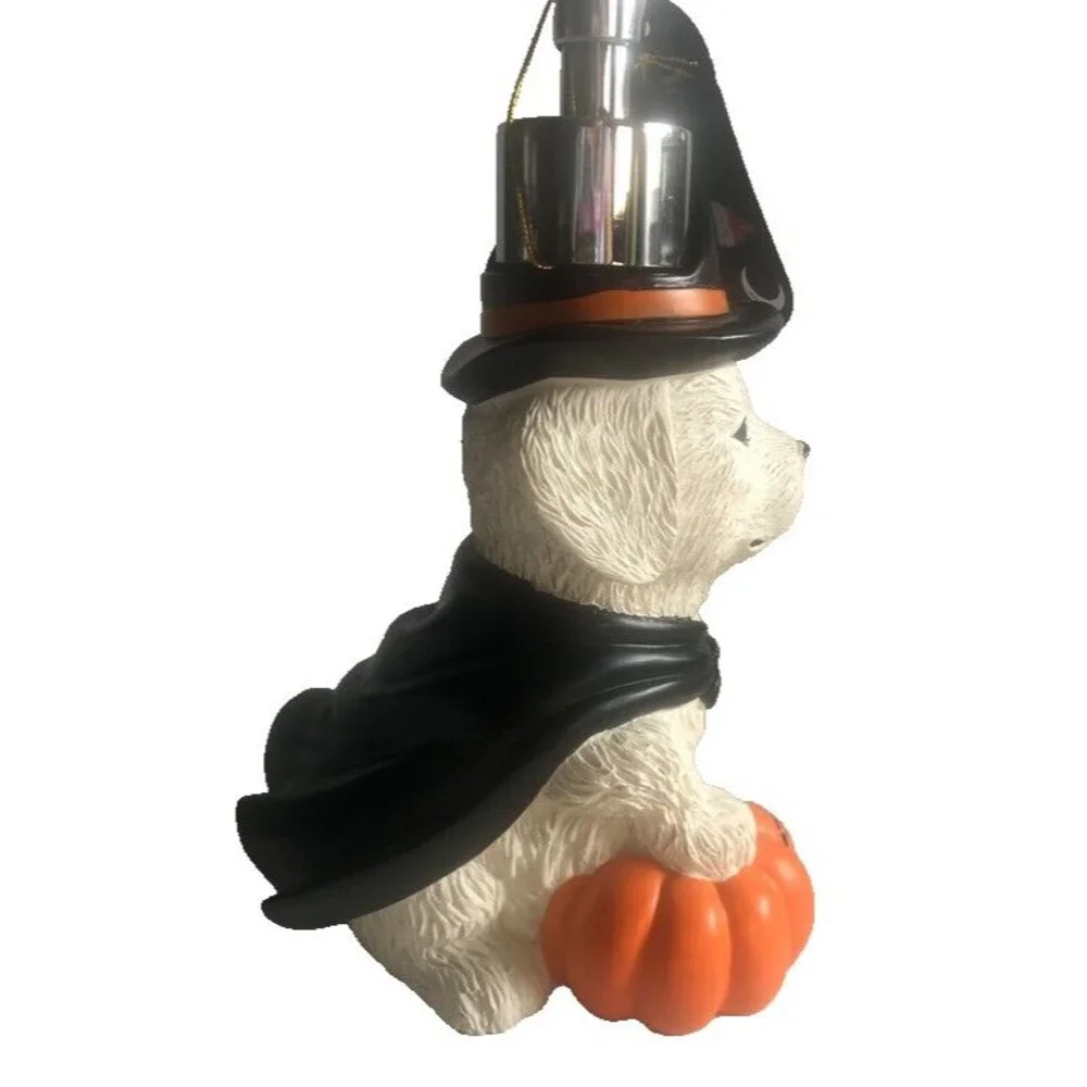 Halloween Soap Lotion Pump Dispenser Dog Yellow Lab Pumpkin Witch Hat Resin